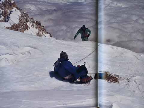 
Ed Viesturs First 8000er Next To Kangchenjunga Summit May 21, 1989 - Craig Van Hoy Belays Phil Erschler - Himalayan Quest: Ed Viesturs on the 8,000-Meter Giants book
